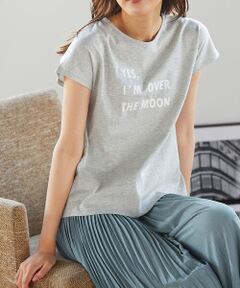 フロントロゴプリント半袖Tシャツ ≪洗濯機で洗える≫