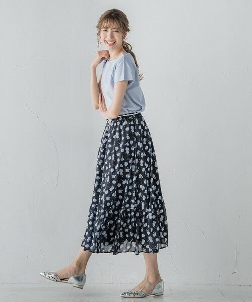 セール】 小花柄シアースカート ≪洗濯機で洗える≫ （ミニ・ひざ丈