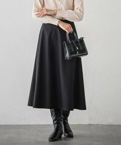 冬仕様 美シルエットロングフレアスカート≪手洗い可能≫