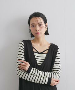 ketty / ケティ ニット・セーター | ボーダーストリングスニットトップス≪手洗い可能≫