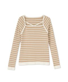 ketty / ケティ ニット・セーター | ボーダーストリングスニットトップス≪手洗い可能≫