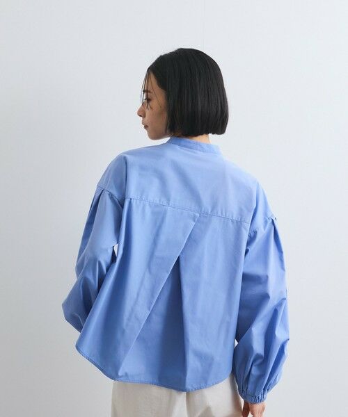 ketty/ケティ バンドカラーシャツ≪洗濯機で洗える≫ ブルー M ketty/ケティ バンドカラーシャツ≪洗濯機で洗える≫ ブルー M