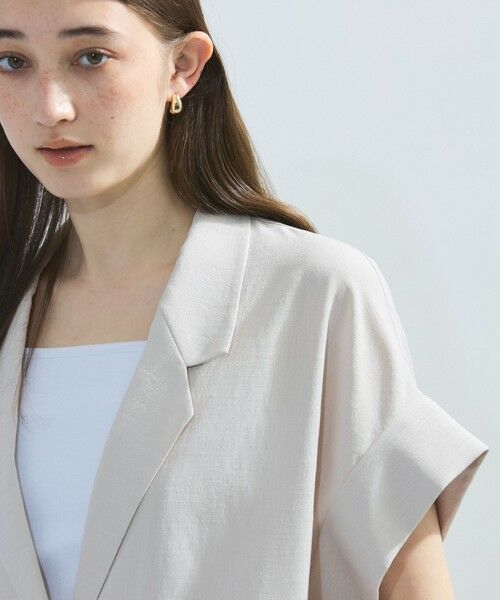 ketty / ケティ テーラードジャケット | リネンライクハーフテーラードジャケット≪手洗い可能≫ | 詳細1