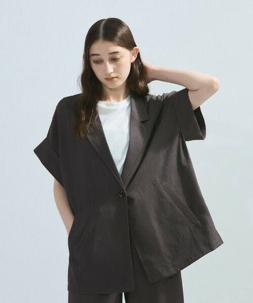 ketty / ケティ テーラードジャケット | リネンライクハーフテーラードジャケット≪手洗い可能≫ | 詳細13