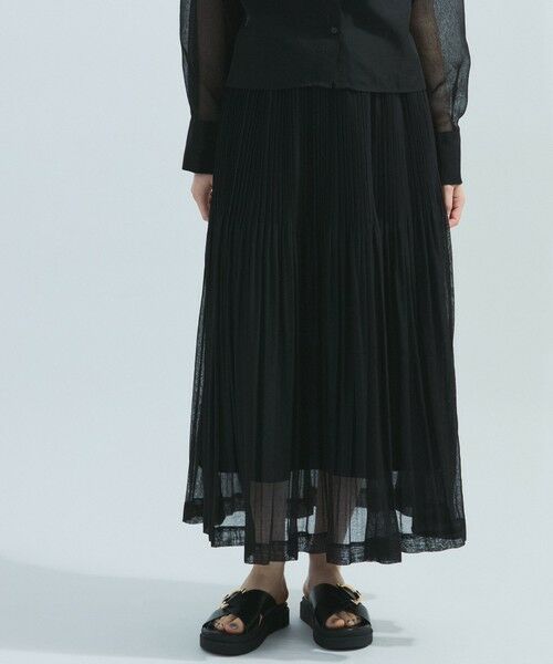 ketty / ケティ ミニ・ひざ丈スカート | シアーリネンライクプリーツスカート≪セットアップ対応/手洗い可能≫ | 詳細1