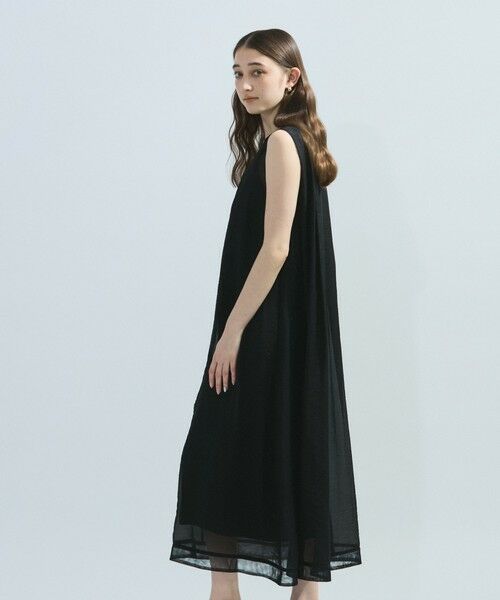 ketty / ケティ ロング・マキシ丈ワンピース | しぼシアーワンピースアンサンブル≪手洗い可能≫（ブラック）