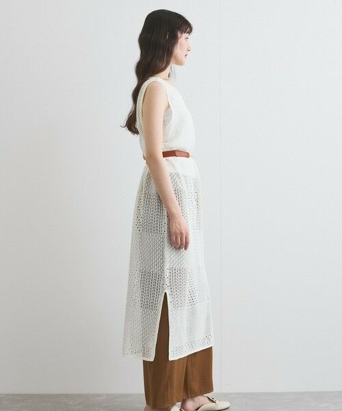 ketty / ケティ ロング・マキシ丈ワンピース | ブロック透かしニットワンピース≪手洗い可能≫ | 詳細3