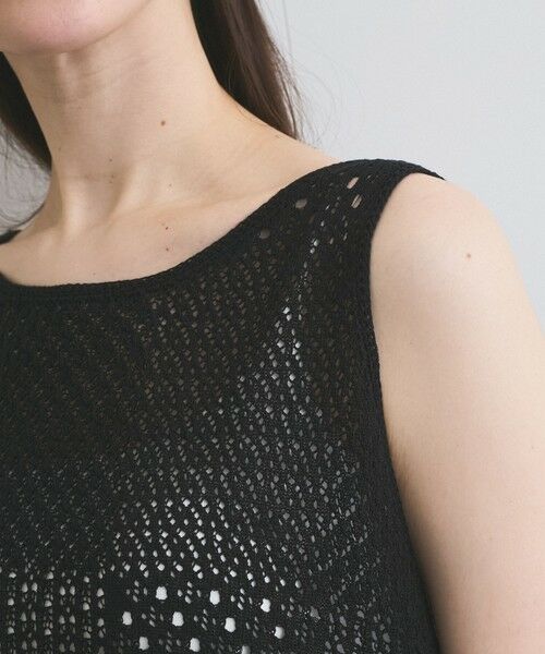 ketty / ケティ ロング・マキシ丈ワンピース | ブロック透かしニットワンピース≪手洗い可能≫ | 詳細9