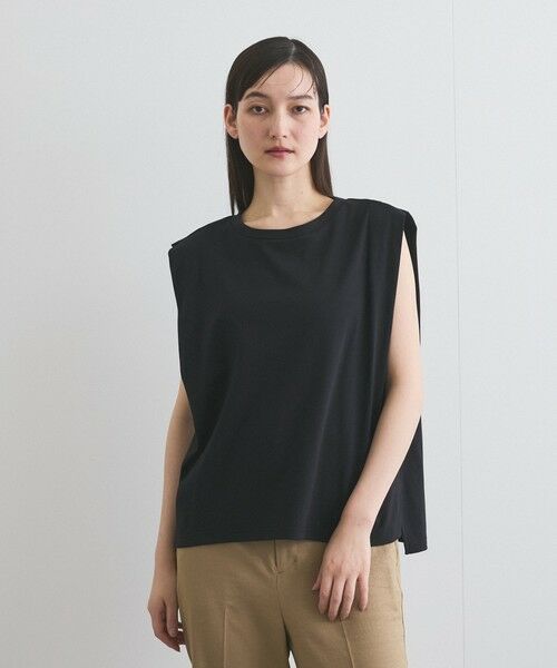 ketty/ケティ 【汗染み防止】タックフレンチスリーブトップス≪洗濯機で洗える≫ ブラック M ketty/ケティ 【汗染み防止】タックフレンチスリーブトップス≪洗濯機で洗える≫ ブラック M