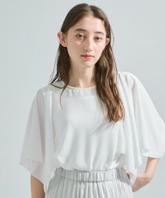 チュールドッキングシシュウTシャツ≪手洗い可能≫ （カットソー