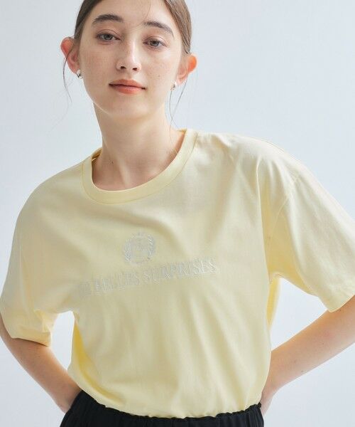 ketty/ケティ ツヤ刺繍Tシャツ≪洗濯機で洗える≫ イエロー M ketty/ケティ ツヤ刺繍Tシャツ≪洗濯機で洗える≫ イエロー M