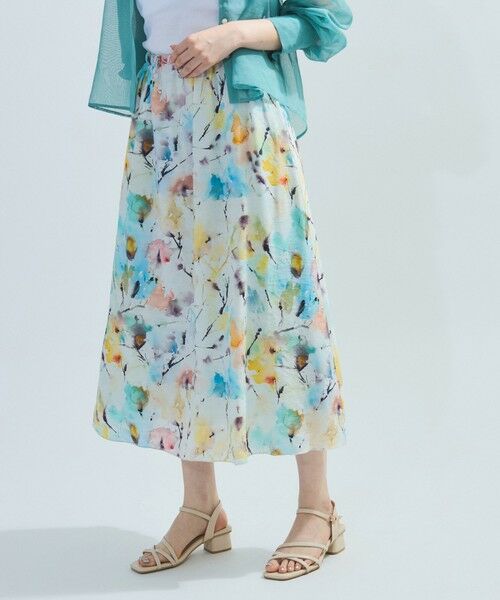 ketty/ケティ ブレンドフラワードロースカート≪手洗い可能≫ ブルー系その他 M ketty/ケティ ブレンドフラワードロースカート≪手洗い可能≫ ブルー系その他 M