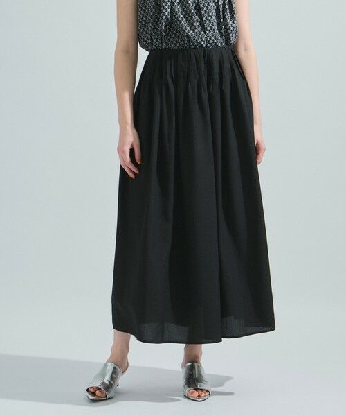 ketty / ケティ ミニ・ひざ丈スカート | リネンライクタックフレアスカート≪セットアップ対応/洗濯機で洗える≫ | 詳細1