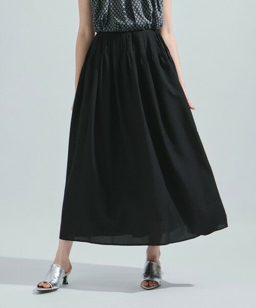 ketty/ケティ リネンライクタックフレアスカート≪セットアップ対応/洗濯機で洗える≫ ブラック M ketty/ケティ リネンライクタックフレアスカート≪セットアップ対応/洗濯機で洗える≫ ブラック M