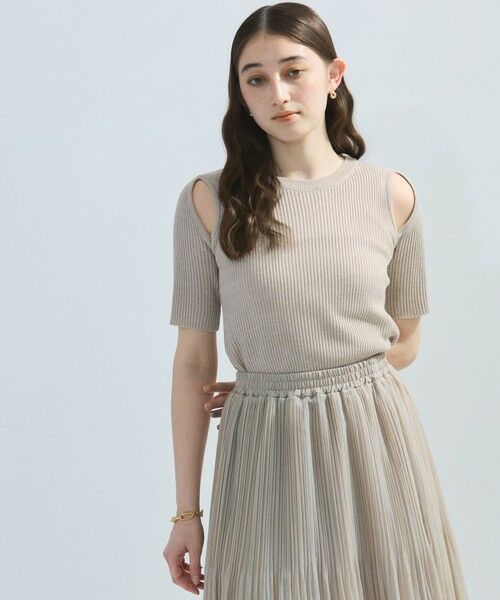 ketty/ケティ カットアウトミックスニット≪手洗い可能≫ オフホワイト M ketty/ケティ カットアウトミックスニット≪手洗い可能≫ オフホワイト M