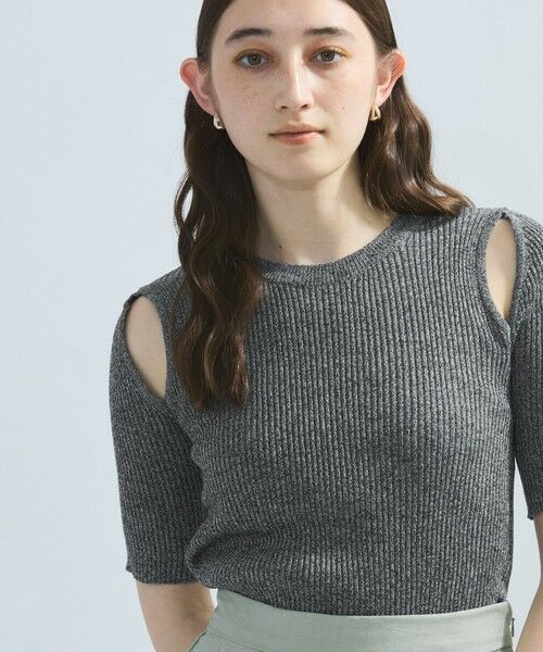 ketty/ケティ カットアウトミックスニット≪手洗い可能≫ ブラック M ketty/ケティ カットアウトミックスニット≪手洗い可能≫ ブラック M