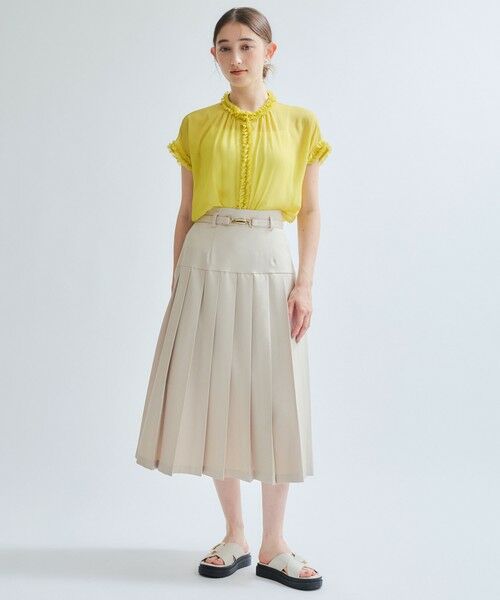 ketty / ケティ ミニ・ひざ丈スカート | リネンライクベルト付プリーツスカート≪手洗い可能≫ | 詳細5
