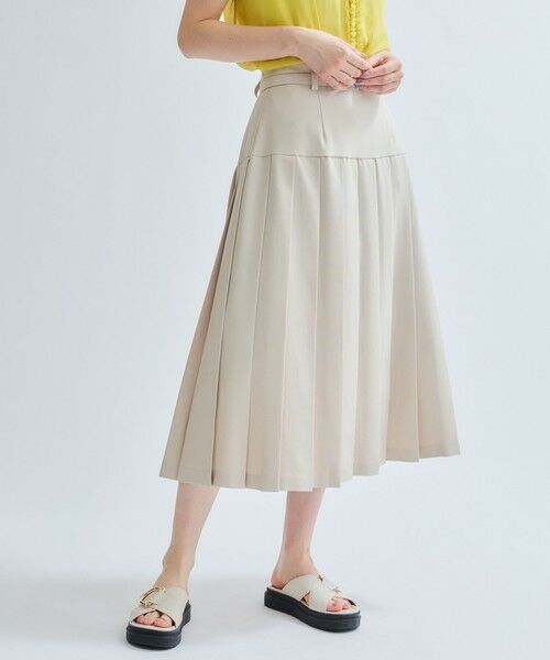ketty / ケティ ミニ・ひざ丈スカート | リネンライクベルト付プリーツスカート≪手洗い可能≫ | 詳細6