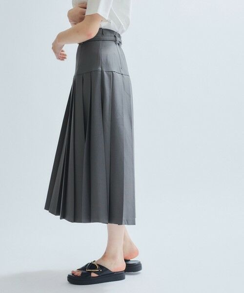 ketty / ケティ ミニ・ひざ丈スカート | リネンライクベルト付プリーツスカート≪手洗い可能≫ | 詳細9