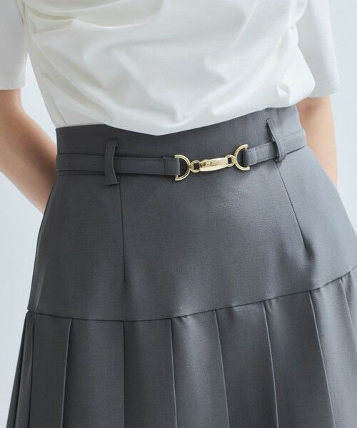 ketty / ケティ ミニ・ひざ丈スカート | リネンライクベルト付プリーツスカート≪手洗い可能≫ | 詳細11