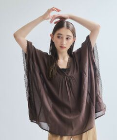 ketty / ケティ シャツ・ブラウス | 強撚気流染めレースブラウス≪手洗い可能≫