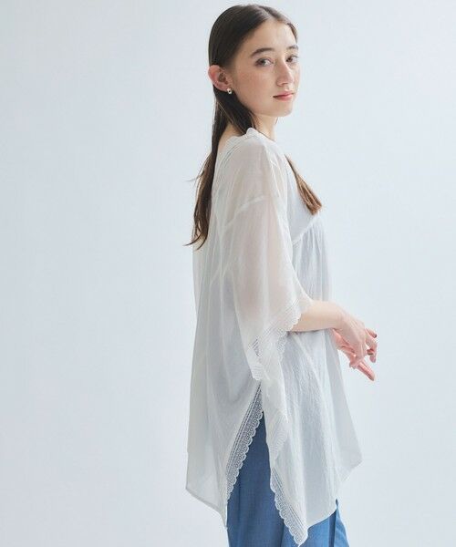 ketty / ケティ シャツ・ブラウス | 強撚気流染めレースブラウス≪手洗い可能≫ | 詳細1
