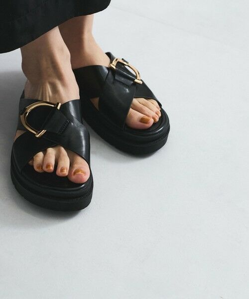 ketty / ケティ フラットシューズ | 【LENA】メタルバックルサンダル(ブラック)