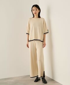 ketty / ケティ ロング・マキシ丈ワンピース | バイカラーヘムニットセットアップ≪手洗い可能≫