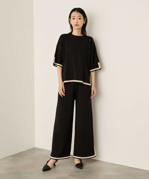 ketty / ケティ ロング・マキシ丈ワンピース | バイカラーヘムニットセットアップ≪手洗い可能≫ | 詳細1