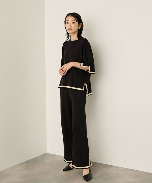 ketty / ケティ ロング・マキシ丈ワンピース | バイカラーヘムニットセットアップ≪手洗い可能≫ | 詳細2