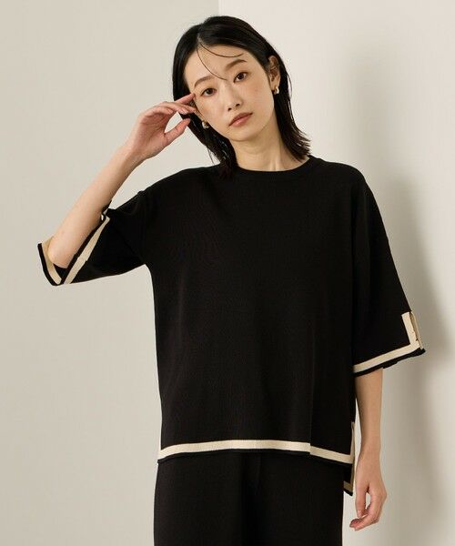 ketty / ケティ ロング・マキシ丈ワンピース | バイカラーヘムニットセットアップ≪手洗い可能≫ | 詳細3