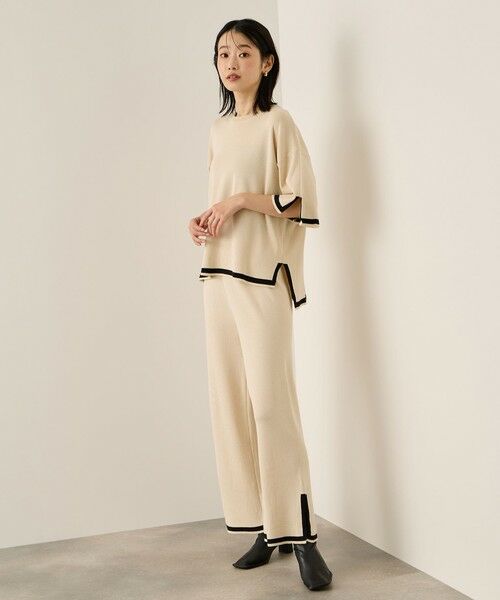 ketty / ケティ ロング・マキシ丈ワンピース | バイカラーヘムニットセットアップ≪手洗い可能≫ | 詳細8