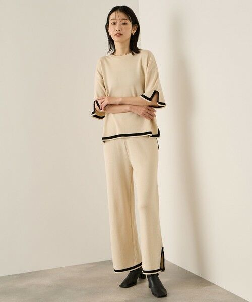 ketty / ケティ ロング・マキシ丈ワンピース | バイカラーヘムニットセットアップ≪手洗い可能≫ | 詳細9