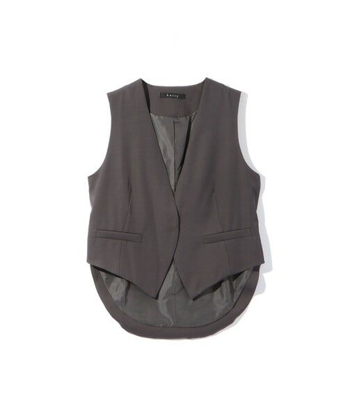 ketty/ケティ バックテールショートジレ≪手洗い可能≫ チャコールグレー M ketty/ケティ バックテールショートジレ≪手洗い可能≫ チャコールグレー M