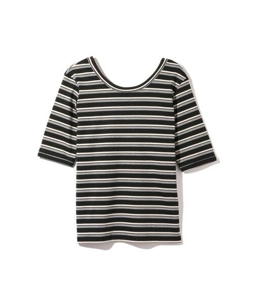 ketty / ケティ カットソー | ランダムリブボーダーハーフスリーブカットソー≪手洗い可能≫ | 詳細4
