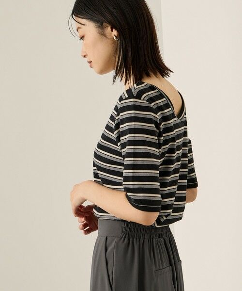 ketty / ケティ カットソー | ランダムリブボーダーハーフスリーブカットソー≪手洗い可能≫ | 詳細2