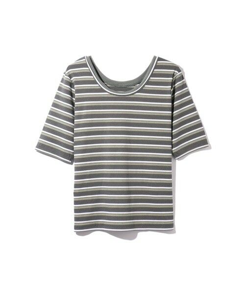 ketty / ケティ カットソー | ランダムリブボーダーハーフスリーブカットソー≪手洗い可能≫ | 詳細16