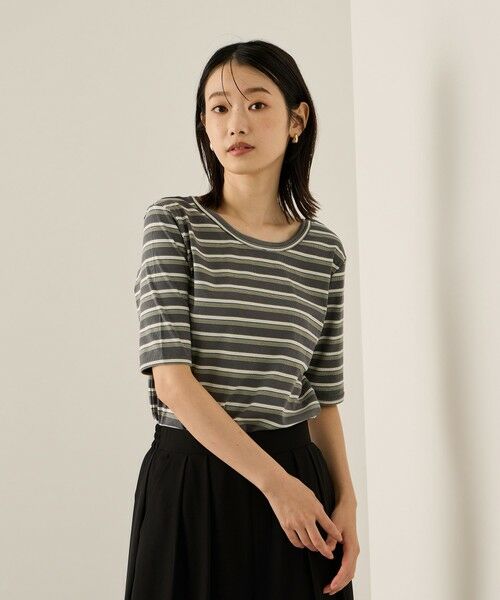 ketty / ケティ カットソー | ランダムリブボーダーハーフスリーブカットソー≪手洗い可能≫ | 詳細11