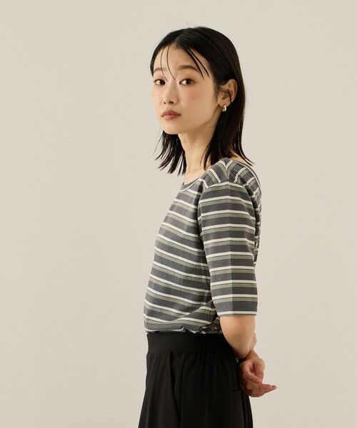 ketty / ケティ カットソー | ランダムリブボーダーハーフスリーブカットソー≪手洗い可能≫ | 詳細12