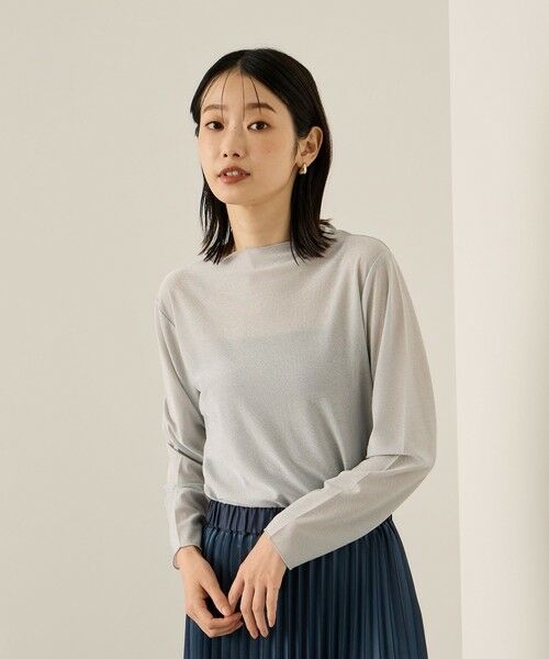 ketty/ケティ ボトルネックセミシアーカットソー≪手洗い可能≫ シルバー系その他 M ketty/ケティ ボトルネックセミシアーカットソー≪手洗い可能≫ シルバー系その他 M