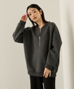 ketty / ケティ カットソー | ソフトダンボールハーフZIPプルオーバー≪手洗い可能≫
