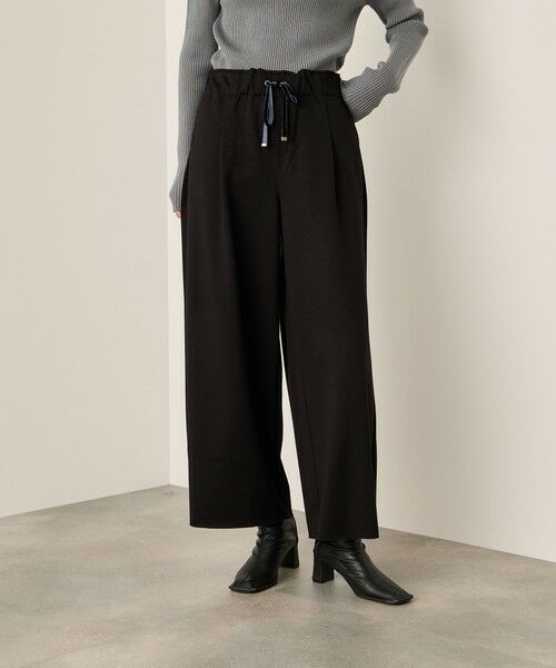 ketty/ケティ ベロアリボンダンボールセミワイドパンツ≪手洗い可能≫ ブラック M ketty/ケティ ベロアリボンダンボールセミワイドパンツ≪手洗い可能≫ ブラック M
