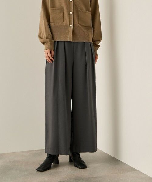 ketty/ケティ ナシジストレッチ2タックワイドパンツ≪手洗い可能≫ ダークグレー M ketty/ケティ ナシジストレッチ2タックワイドパンツ≪手洗い可能≫ ダークグレー M