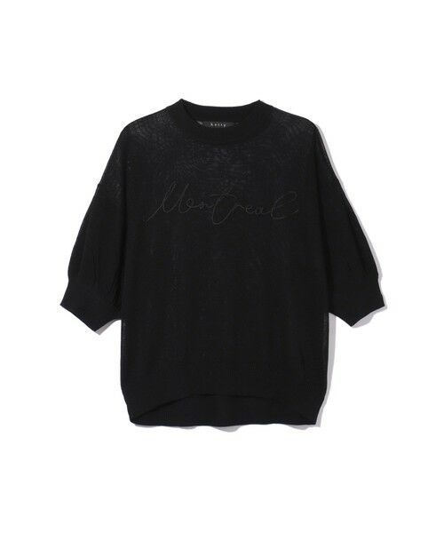 ketty/ケティ アーバンロゴ刺繍ニットプルオーバー≪手洗い可能≫ ブラック M ketty/ケティ アーバンロゴ刺繍ニットプルオーバー≪手洗い可能≫ ブラック M