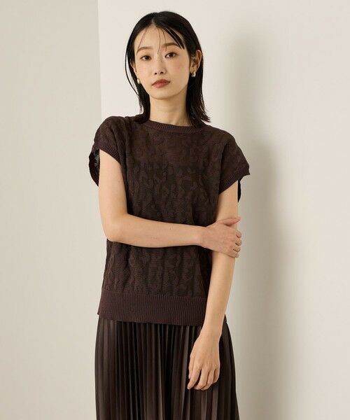 ketty/ケティ シアーレオパードジャガードニット≪手洗い可能≫ ブラウン M ketty/ケティ シアーレオパードジャガードニット≪手洗い可能≫ ブラウン M