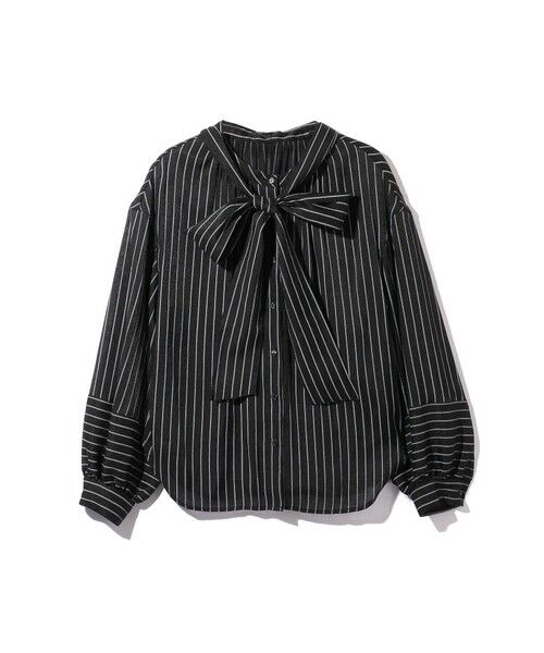ketty / ケティ シャツ・ブラウス | セミシアーストライプ2WAYボウタイブラウス≪手洗い可能≫ | 詳細8