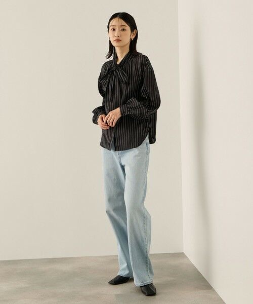ketty / ケティ シャツ・ブラウス | セミシアーストライプ2WAYボウタイブラウス≪手洗い可能≫ | 詳細7