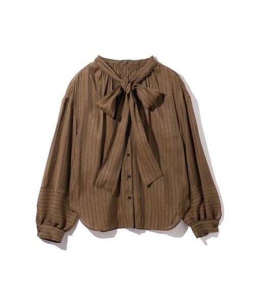ketty / ケティ シャツ・ブラウス | セミシアーストライプ2WAYボウタイブラウス≪手洗い可能≫ | 詳細14
