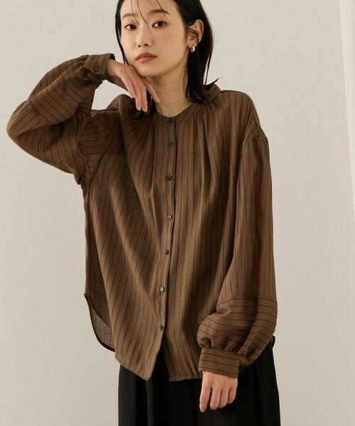 ketty / ケティ シャツ・ブラウス | セミシアーストライプ2WAYボウタイブラウス≪手洗い可能≫ | 詳細24