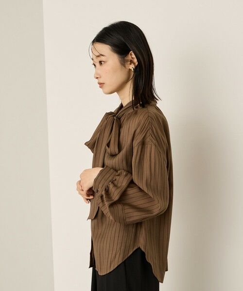 ketty / ケティ シャツ・ブラウス | セミシアーストライプ2WAYボウタイブラウス≪手洗い可能≫ | 詳細11